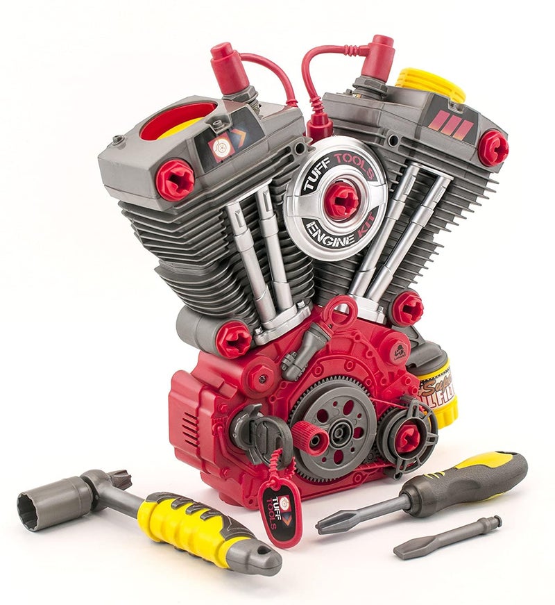 Lanard Tuff Tools Engine Overhaul  25 pc Playset Lights  Sounds Motorcycle Engine Building Set Realistic Mechanic Toy Kids Ages 3 - Image 2