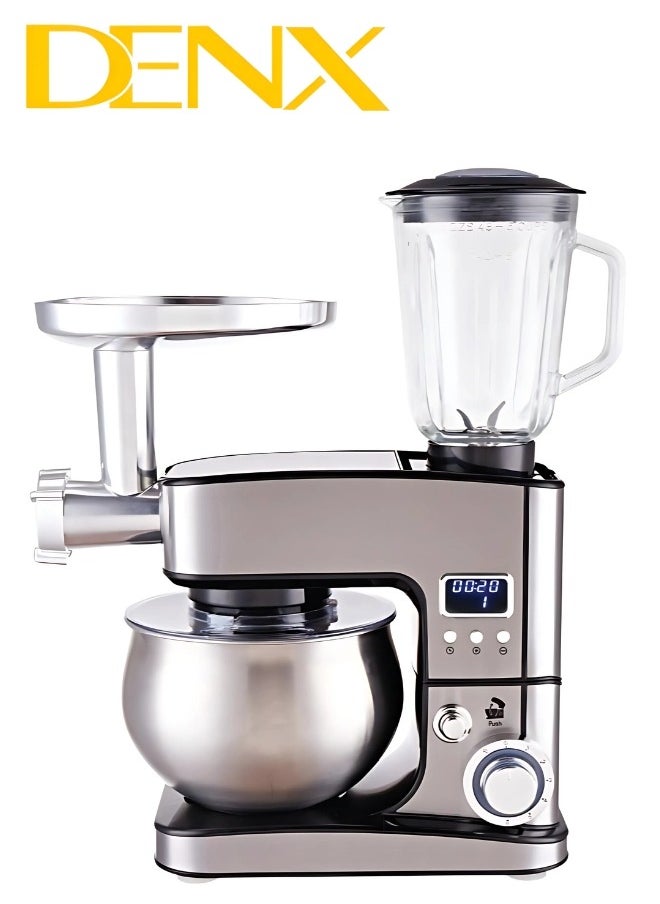 Denx - 3-in-1 Electric Stand Mixer, Food Processor, And Meat Grinder With 5-Liter Capacity, 1300 Watts From Denx DX2047 - Image 1