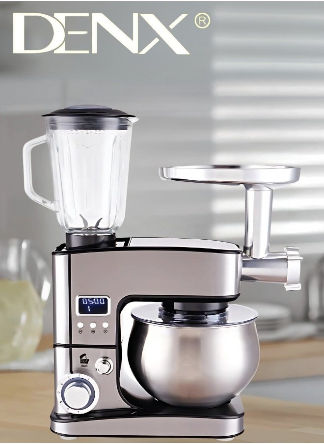 Denx - 3-in-1 Electric Stand Mixer, Food Processor, And Meat Grinder With 5-Liter Capacity, 1300 Watts From Denx DX2047 - Image 1