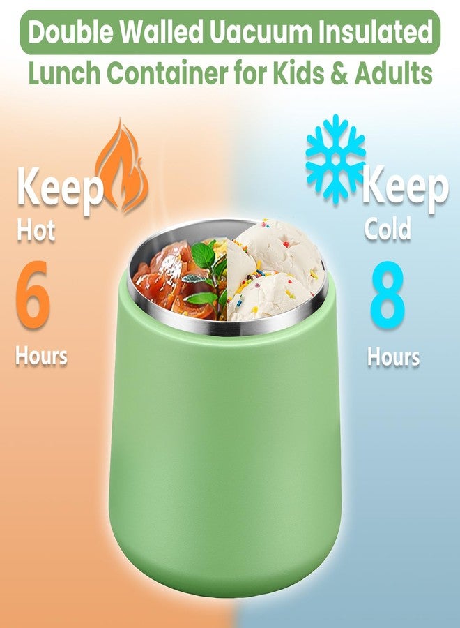 Howeemo 20oz Insulated Vacuum Food Jar with Buckle Lid,Soup Thermo for Hot Food Kids,Wide Mouth Leakproof Stainless Steel Lunch Container with Spoon-Green - Image 5