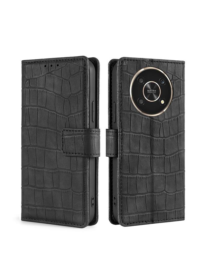 اس-توب جراب هاتف Honor X30 5G مصنوع من جلد التمساح مع مشبك مغناطيسي - Image 2