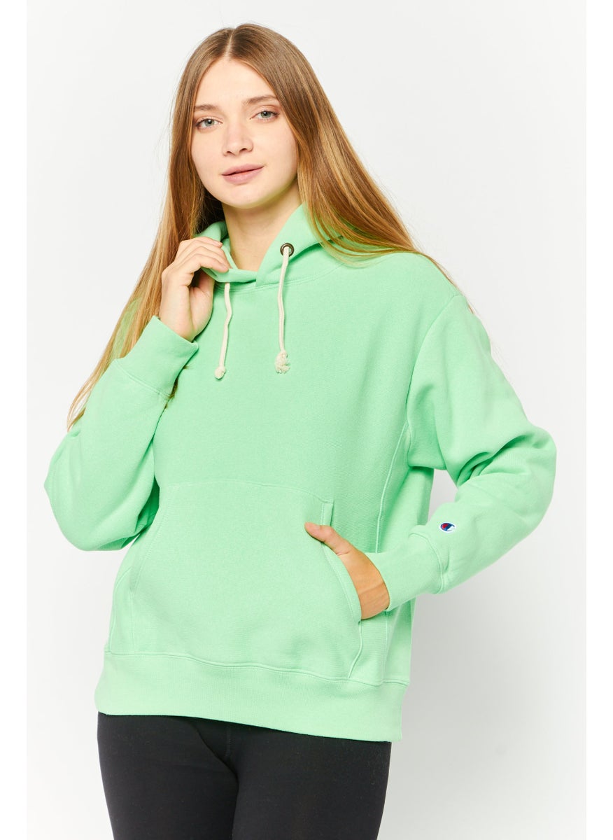 Champion Women Sportswear Fit Long Sleeves Outdoor Hoodies, Green  - Image 1