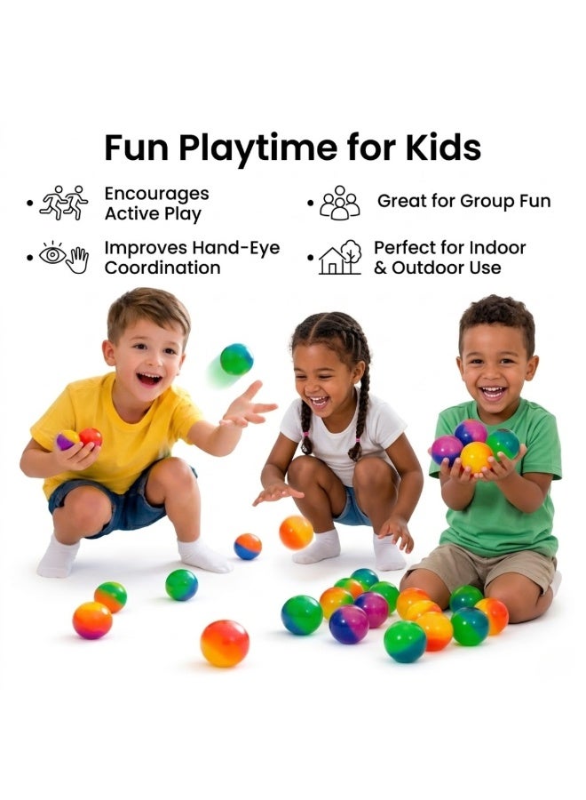 12 Pcs Colorful Rubber Bouncy Balls for Kids, Super High Bounce Small Balls Bulk Pack, Mini Multicolor Bouncing Balls for Party Favors, Classroom Rewards, Goodie Bag Fillers, Outdoor Indoor Play Toys for Boys Girls - Image 2