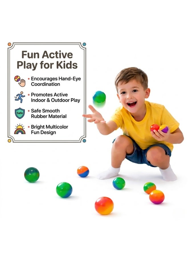 12 Pcs Colorful Rubber Bouncy Balls for Kids, Super High Bounce Small Balls Bulk Pack, Mini Multicolor Bouncing Balls for Party Favors, Classroom Rewards, Goodie Bag Fillers, Outdoor Indoor Play Toys for Boys Girls - Image 3