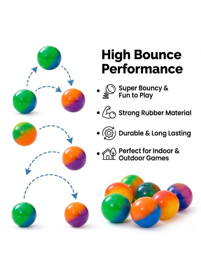12 Pcs Colorful Rubber Bouncy Balls for Kids, Super High Bounce Small Balls Bulk Pack, Mini Multicolor Bouncing Balls for Party Favors, Classroom Rewards, Goodie Bag Fillers, Outdoor Indoor Play Toys for Boys Girls - Image 4