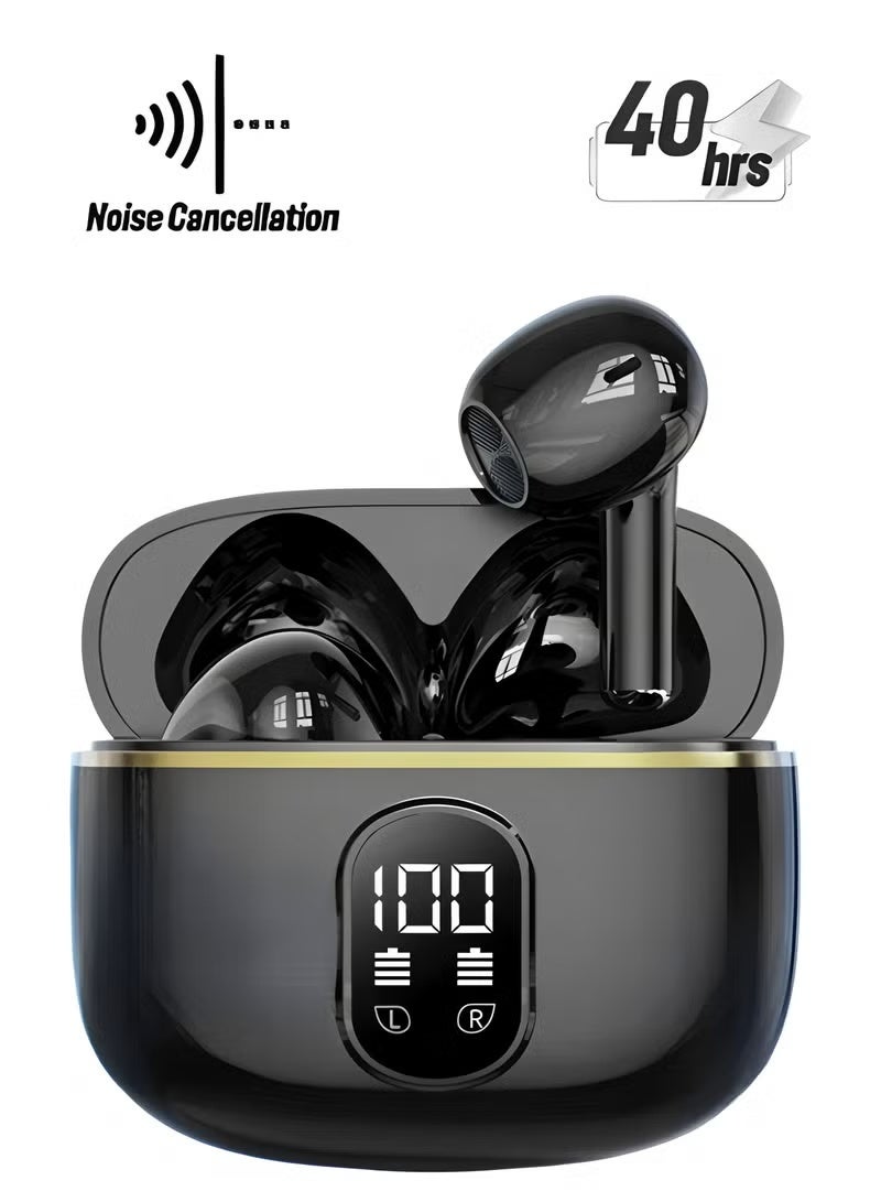True Wireless Earbuds, In-Ear Bluetooth 5.49 Headphones 4-Mics ENC Clear Call, Bluetooth Earbuds Touch Control 40 Playtime, IPX6 Waterproof TWS, Light-Weight Earphones - Image 1