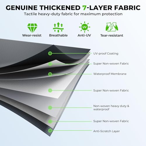 Fonzier Extra Thick 7 Layers Travel Trailer RV Cover, Anti-UV, Weatherproof, Rip-Stop, Utility Heavy Duty RV Cover for 22'1"-24' - Image 2