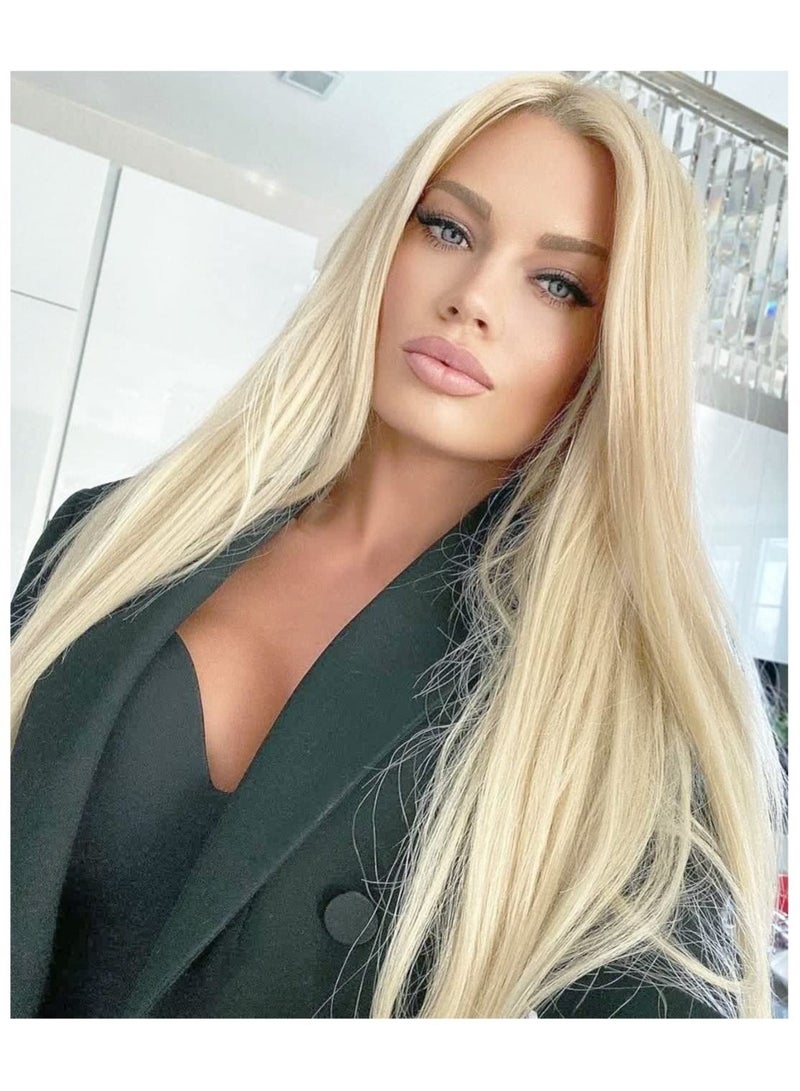 Estelle Fashion Light Blonde Lace Front Wig for Women, Long Wavy Synthetic Wigs 20 inches Blonde - Image 5