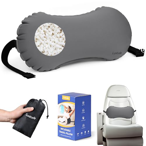 Luxtude Inflatable Lumbar Pillow for Airplane Travel Lumbar Support Pillow for Office ChairCar SelfInflating Travel Lumbar Pillow Back Support Lower Back Pillow for Reducing Lumbar Pain