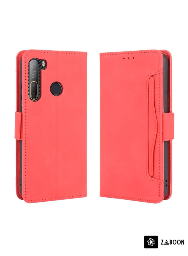 Zaboon Protective Case For HTC Desire 20 Pro Wallet Style Skin Feel Calf Pattern Leather Case ，with Separate Card Slot - Image 1