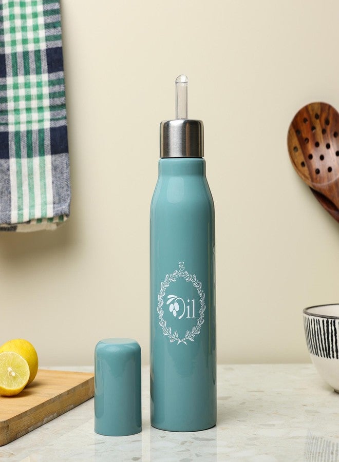 dudki Stainless Steel Oil Dispenser 750 ML Bottle Leakproof | Oil Nozzle Dropper | Cooking Oil Bottle For Home, Kitchen, Cooking, Café, Restaurant (Moss Green) - Image 4