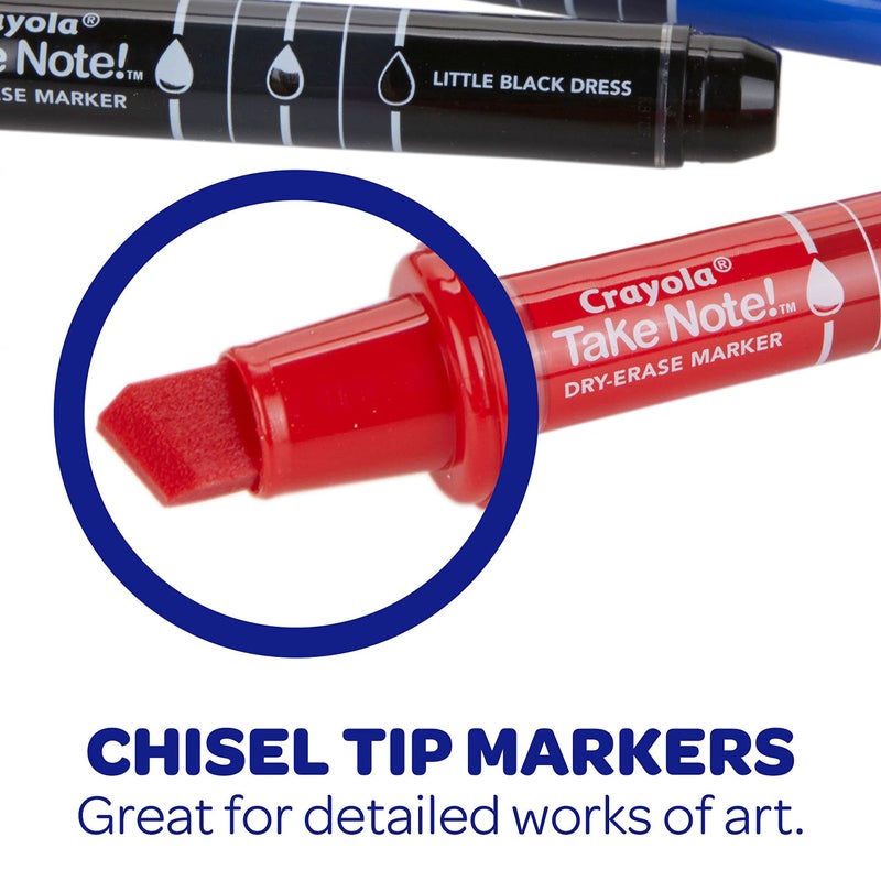 Crayola Take Note Dry Erase Markers for School (12ct) Teacher Supplies, Chisel Tip Whiteboard Markers, Essential Classroom Must Haves, Low Odor - Image 5