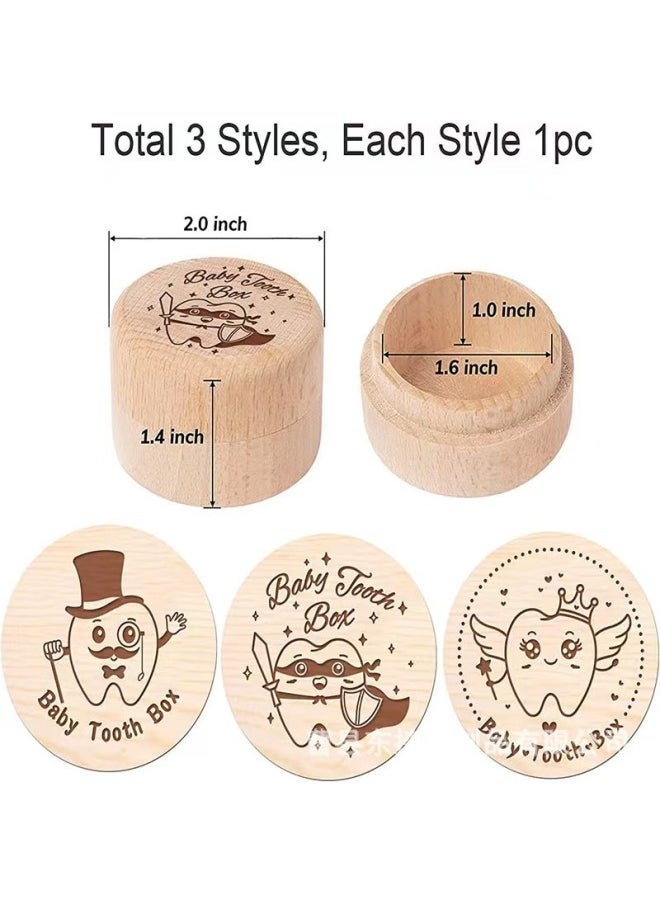 Creative Beech Deciduous Teeth Box Wooden Round Jewelry Ring Packaging Box Children's Replacement Teeth Deciduous Teeth Storage Box-Color:Dragon  - Image 4