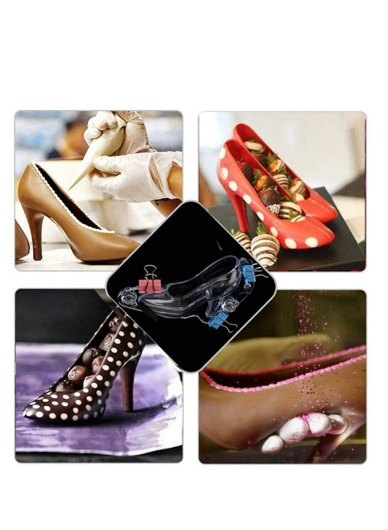 SOLARAE Chocolate High Heels Shoe Mold Set, Polycarbonate Stiletto Heels, Candy Cake Fondant Mold, Wedding Bridal Shower Favors Birthday Party Cake Decorating Tools Large Size Flat High Heel - Image 5