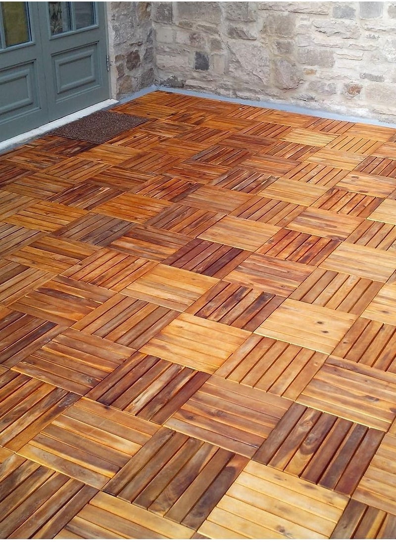 DubaiGallery Solid Wood Interlocking Flooring Tiles Acacia Deck Tiles, Floor Tiles for Both Indoor and Outdoor Use, Waterproof All Weather  - Image 4