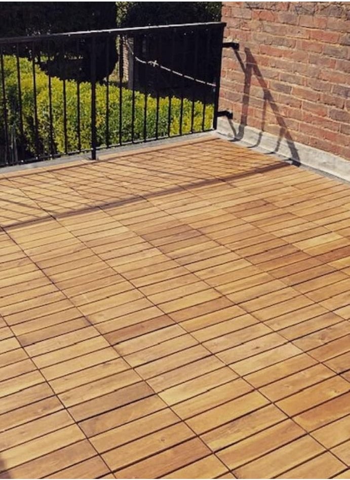 DubaiGallery Solid Wood Interlocking Flooring Tiles Acacia Deck Tiles, Floor Tiles for Both Indoor and Outdoor Use, Waterproof All Weather  - Image 3