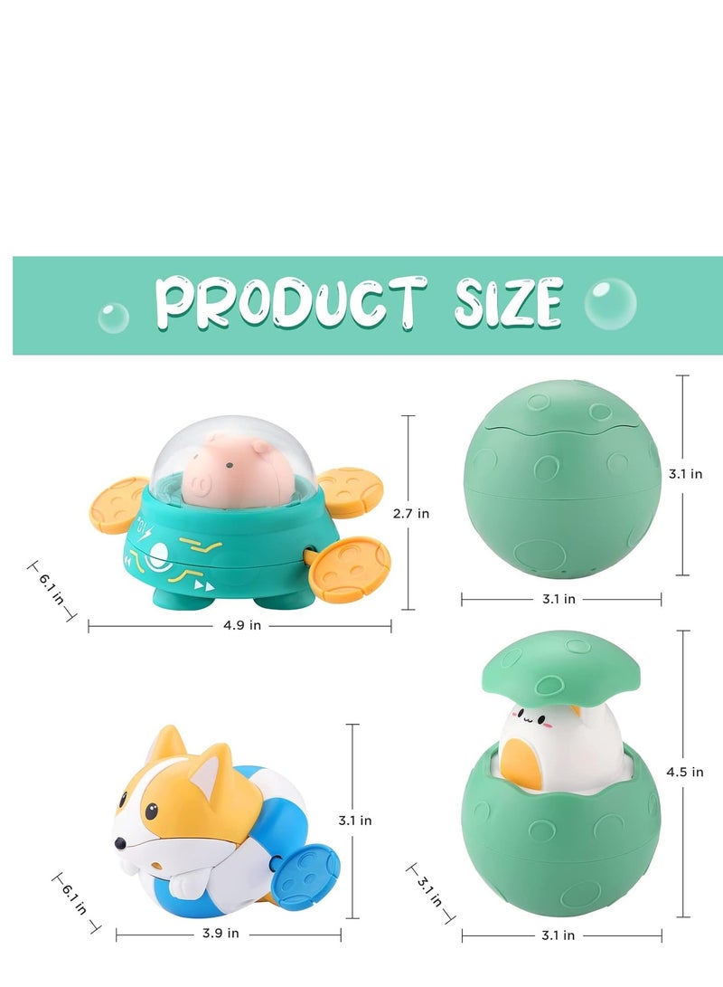 KASTWAVE Baby Bath Toys, Floating Wind Up Toys Spray Bathing Tub Fountain Toys for Toddlers 1-3, Shower and Floating Toys, Pool Bath Time Bathtub Pool Sprinkle Bath Toy for Kids Children, 3 Pack - Image 2