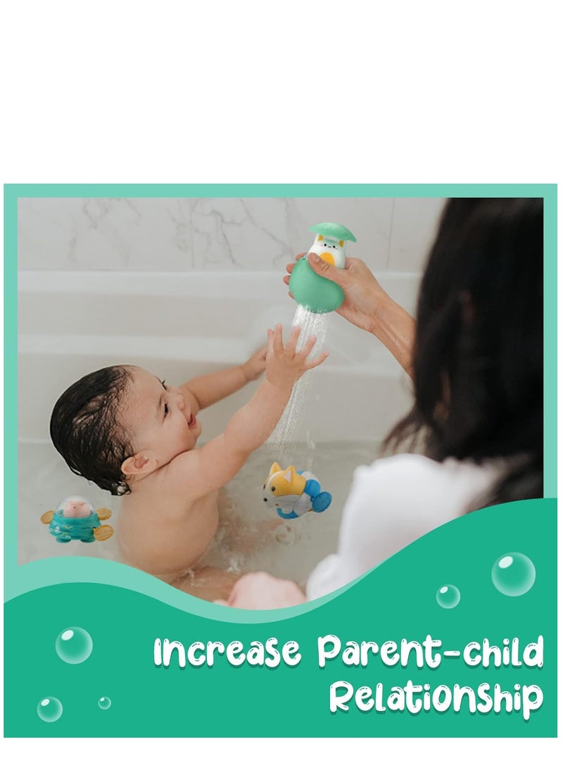 KASTWAVE Baby Bath Toys, Floating Wind Up Toys Spray Bathing Tub Fountain Toys for Toddlers 1-3, Shower and Floating Toys, Pool Bath Time Bathtub Pool Sprinkle Bath Toy for Kids Children, 3 Pack - Image 5