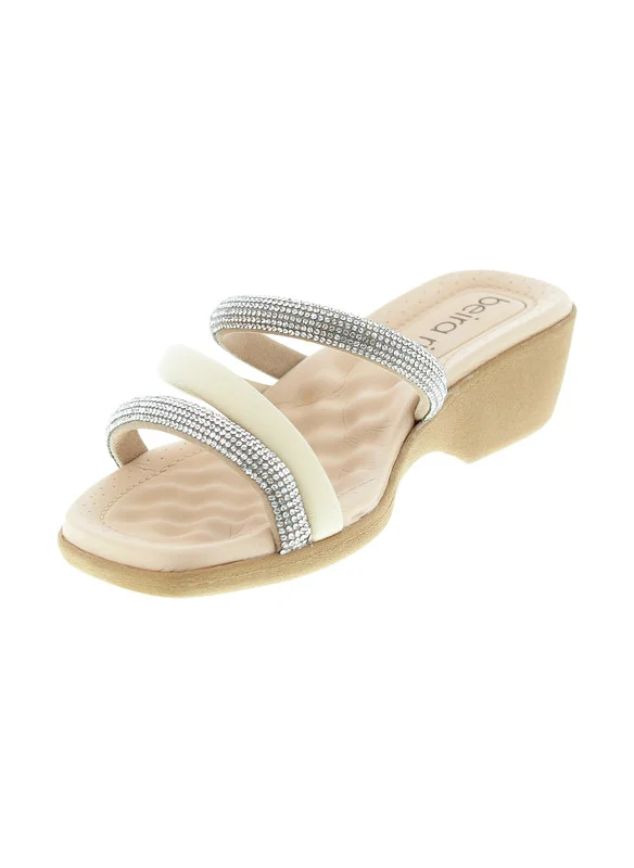 بيرا ريو Beira Rio Ladies Flat Sandals Cream | Made In Brazil