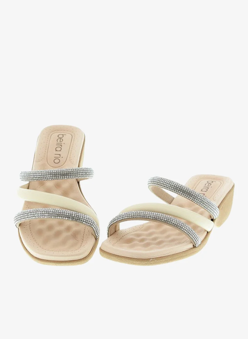Beira Rio Cream Flat Sandals for Women – Stylish Ladies Flat Sandals & Comfortable Flat Slippers for Women | Best Price UAE