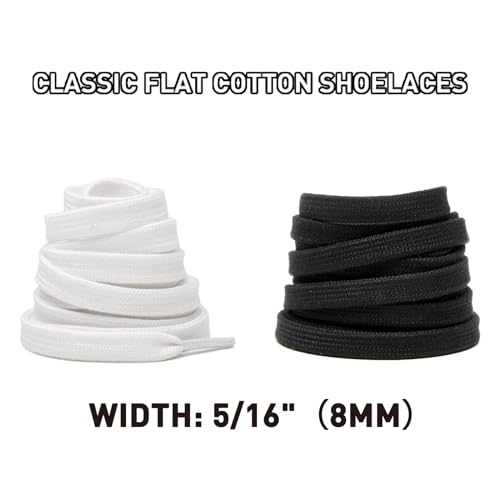 UamGlsob 5/16" Cotton Shoe Laces for Adidas Samba Classic Sneaker, 36"-63" Athletic Shoe Strings Shoelaces Replacement for Running Soccer Mens Shoes (White, 54"/140cm) - Image 4