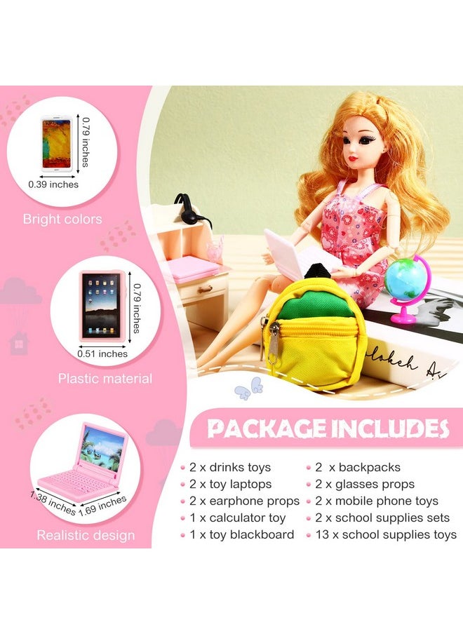 29 Pieces Dollhouse Accessories Mini Laptop Computer Tablet Phone Toy Miniature Glasses Headset Backpack Drink Toys Plastic Doll Accessories For Dolls (Delicate Style) - pzsku/ZAC1E509E5DC216D3F492Z/45/_/1733730004/e4529d2b-05ed-4ce0-8594-24ed6e9ef0ea