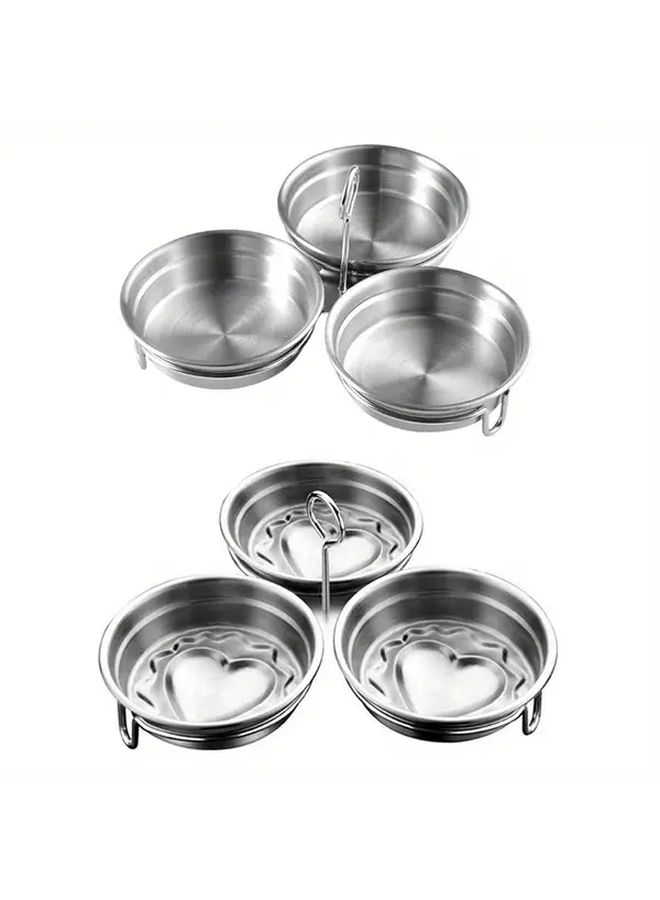 Stainless Steel Egg Poacher Mold With Heart Shaped Cavities For Steaming - Image 1