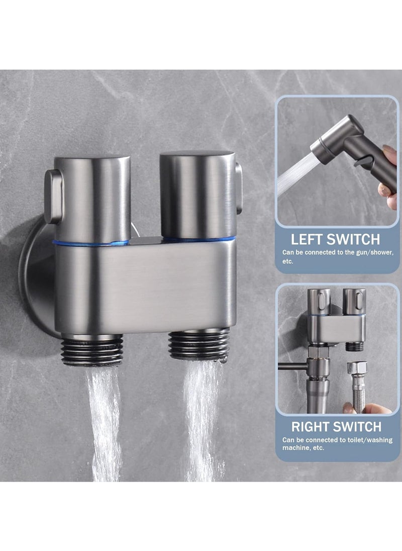 AROAQ - Dual Control Valve Shower Plumbing, Bathroom Sink Multifunction Angle Valve for Bathroom Faucet Connection - Image 1