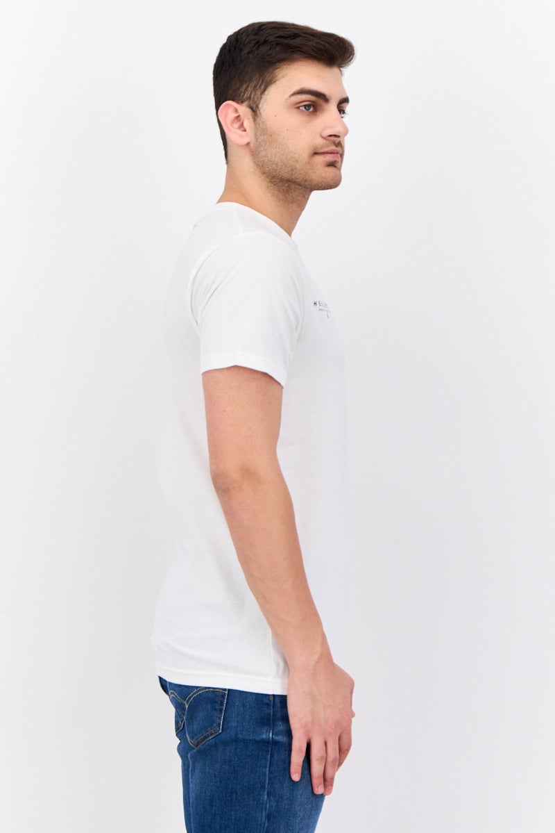 Henleys Men Crew Neck Short Sleeves Brand Logo Kilhen T-Shirt, White - Image 2