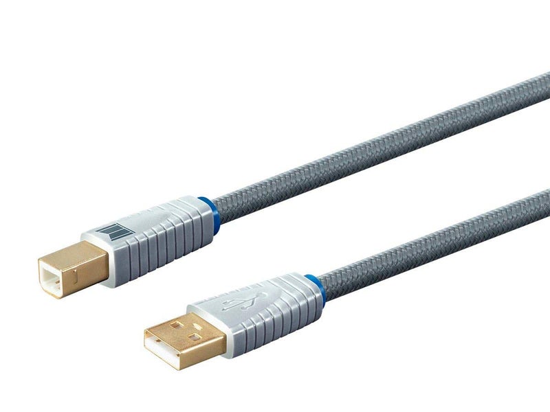 Monoprice Monolith USB Digital Audio Cable - USB Type-A to USB Type-B, Gold-Plated Connectors, 22AWG, 2 Meter, Gray - Image 2