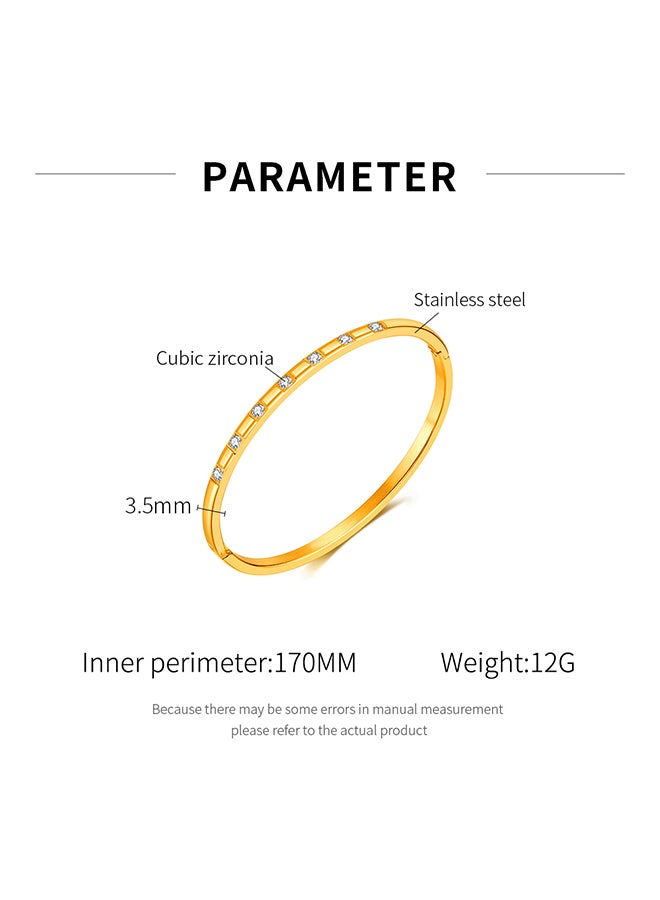 Fashionable And Elegant Bracelet For Women, Stainless Steel, Simple And High-End, Inlaid Zircon Bracelet - Image 2