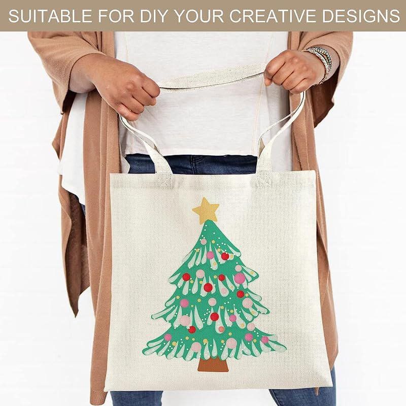Metsi Canvas Tote Bag for Women, Plain Tote Bag for painting,Reusable Multi-Purpose Cotton Bags for School/Gym/Shopping/Beach & Groceries, DIY Gift Bags, Size 15"X16", Beige, Pack of 10 - Image 5