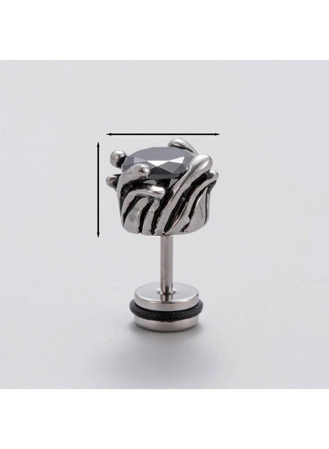 KUYING Puncture Earrings Stainless Steel Fashion Trendy Ear Buckle Single