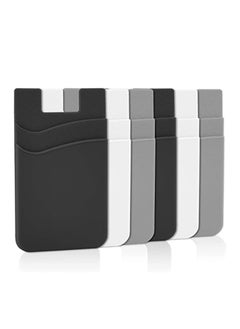 6 Pcs Phone Wallet Senose Phone Card Holder Stick On Silicone Credit Card Holder for Back of Phone Business Card Compatible for Any Smartphone