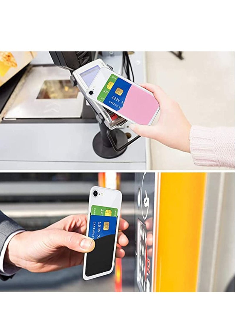 SYOSI - 6 Pcs Phone Wallet Senose Phone Card Holder Stick On Silicone Credit Card Holder for Back of Phone Business Card Compatible for Any Smartphone - Image 1