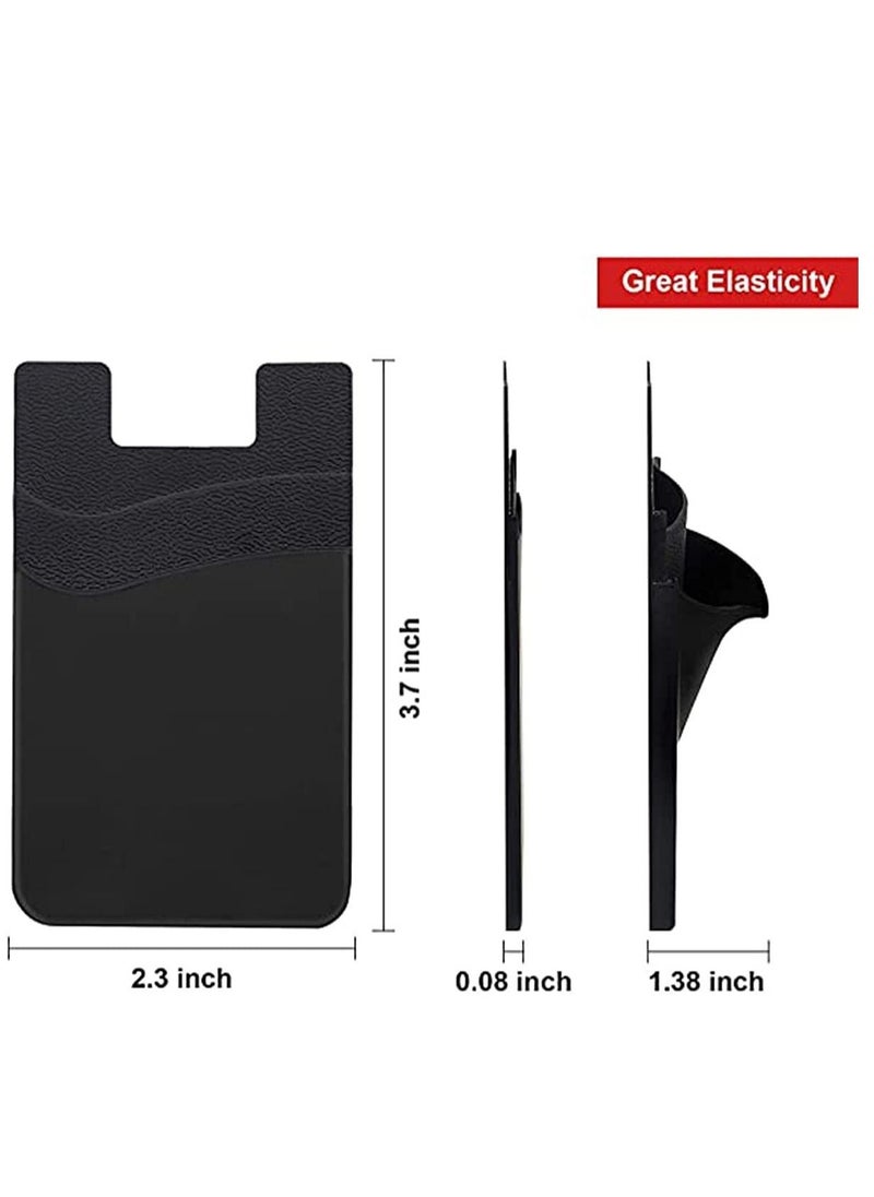 SYOSI - 6 Pcs Phone Wallet Senose Phone Card Holder Stick On Silicone Credit Card Holder for Back of Phone Business Card Compatible for Any Smartphone - Image 1