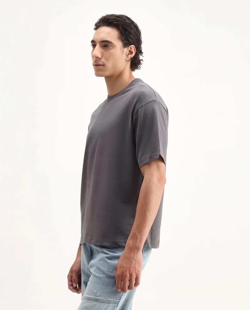Rare Rabbit Men's Embroidered Oversized T-Shirt