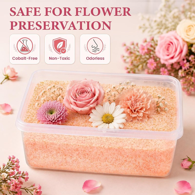 LotFancy Silica Gel Flower Drying Kit, 5 LBS Reusable Color-Indicating Silica Gel Crystals with Airtight Container, Brush, Wedding Bouquet Preservation Kit, Fine Bead Size<1mm - Image 5