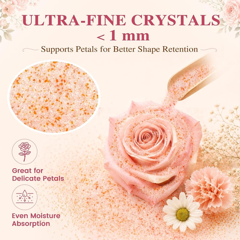 LotFancy Silica Gel Flower Drying Kit, 5 LBS Reusable Color-Indicating Silica Gel Crystals with Airtight Container, Brush, Wedding Bouquet Preservation Kit, Fine Bead Size<1mm - Image 4