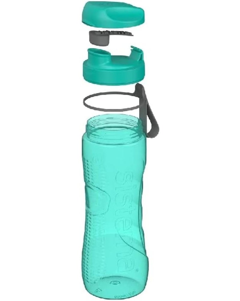 sistema زجاجة ماء نشطة سستما 800 مل تريتان، خالية من BPA، زجاجة رياضية مانعة للتسرب للمدرسة، الأطفال، البالغين، المكتب، السفر، الصالة الرياضية والأنشطة الخارجية - أخضر - Image 3
