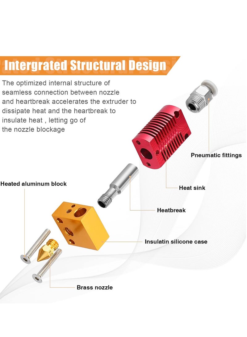 Excefore Metal Hotend 3D Printer Nozzles, Hardened Steel Tool High Temperature Pointed Wear, Resistant with CR-10 / CR10 / CR10S / Ender 2 / Ender 3 Ender 5 Printers  - Image 5