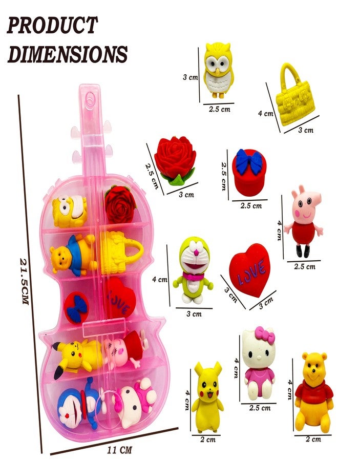 PARTEET Non-Toxic Cute & Unique Eraser Set in GuitarBox|Fancy Erasers|School & Office Supplies,Stationery Set for Kids|Best Birthday Return Gifts for Kids - Image 2