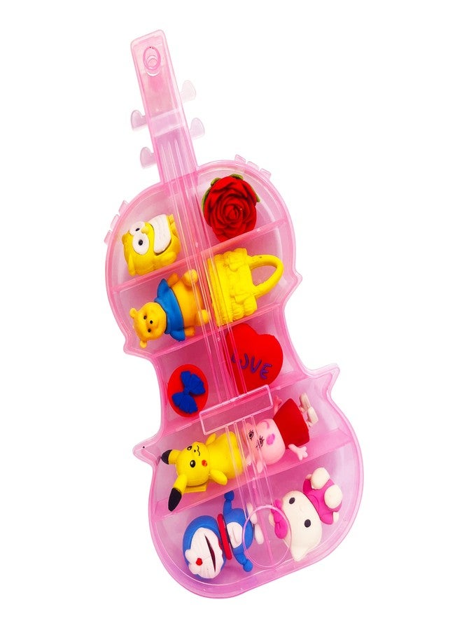 PARTEET Non-Toxic Cute & Unique Eraser Set in GuitarBox|Fancy Erasers|School & Office Supplies,Stationery Set for Kids|Best Birthday Return Gifts for Kids - Image 1