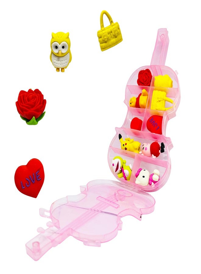 PARTEET Non-Toxic Cute & Unique Eraser Set in GuitarBox|Fancy Erasers|School & Office Supplies,Stationery Set for Kids|Best Birthday Return Gifts for Kids - Image 3