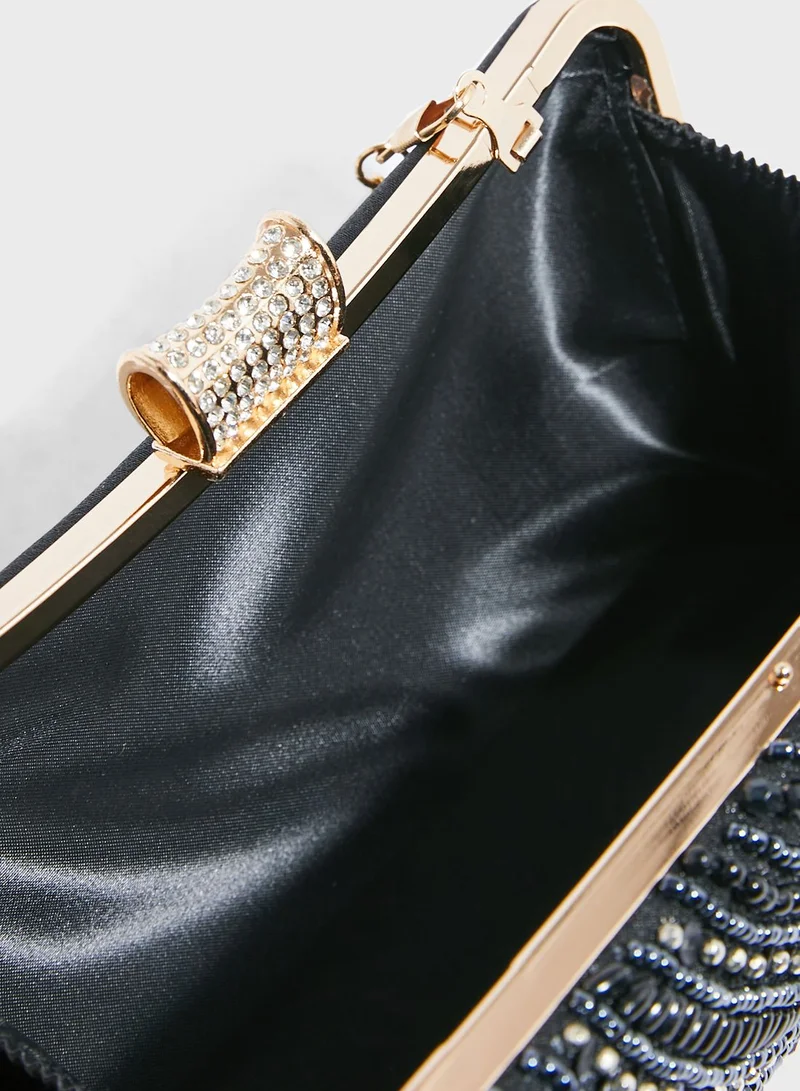 Khizana Pearl Beaded Clutch Evening Bag