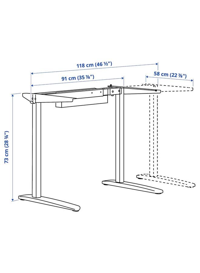 Zaboon Underframe for table top, white, 90/117 cm - Image 2