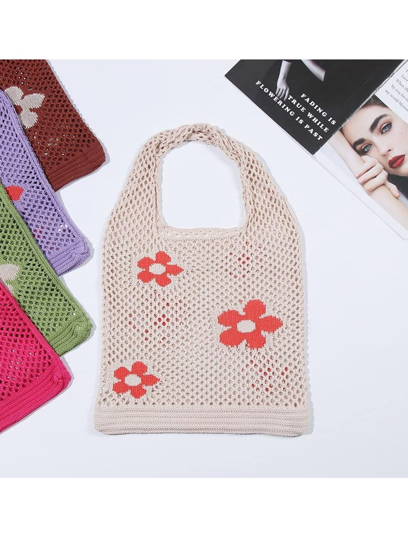 Oasisgalore Crochet Tote Bag Mesh Beach Bag Aesthetic Shoulder Bag Y2k Purse for Women Girls  - Image 3