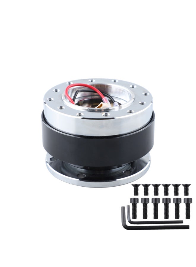 Racing Car Quick Release And Convenient Modification Steering Wheel Quick Release Device Car Connection Adapter Anti-theft Part Modification Base Quick Release-Product Color:Black  - Image 1
