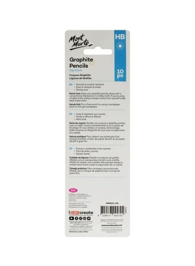 Mont Marte 10-Piece Signature Graphite Pencils HB Multicolour - Image 2