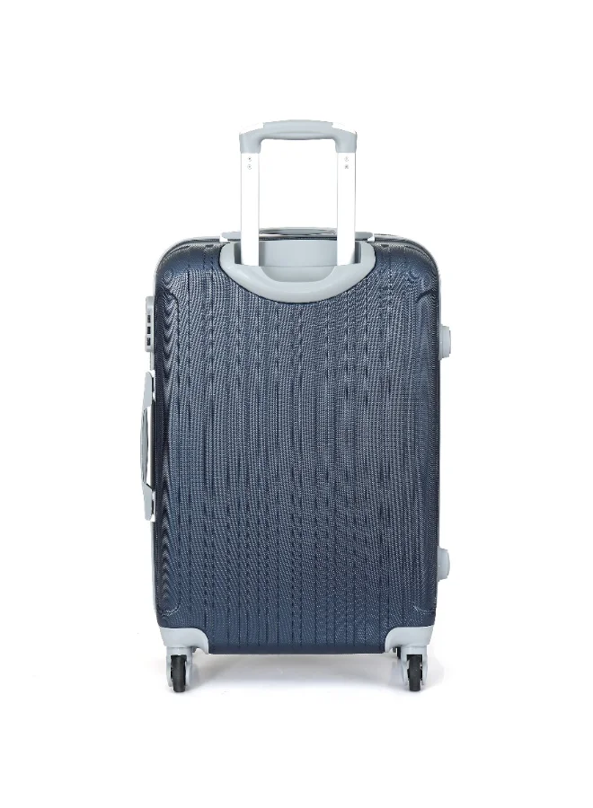Senator 28 Hard Case Travel Bag Large Checked Luggage Trolley ABS Lightweight Suitcase with 4 Spinner Wheels KH132, Navy Blue  | Best Price UAE